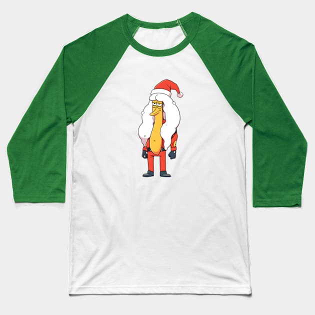 Bold And Brash Santa costume, christmas, Funny Christmas Baseball T-Shirt by PapaDPainters